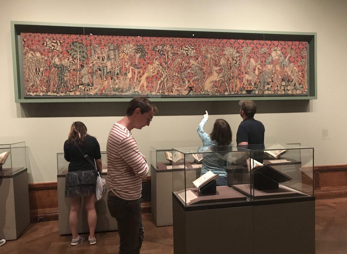 The exhibition "Medieval Monsters: Terrors, Aliens, Wonders" at The Morgan Library & Museum on Aug. 4, 2018. (Milene Fernandez/The Epoch Times)