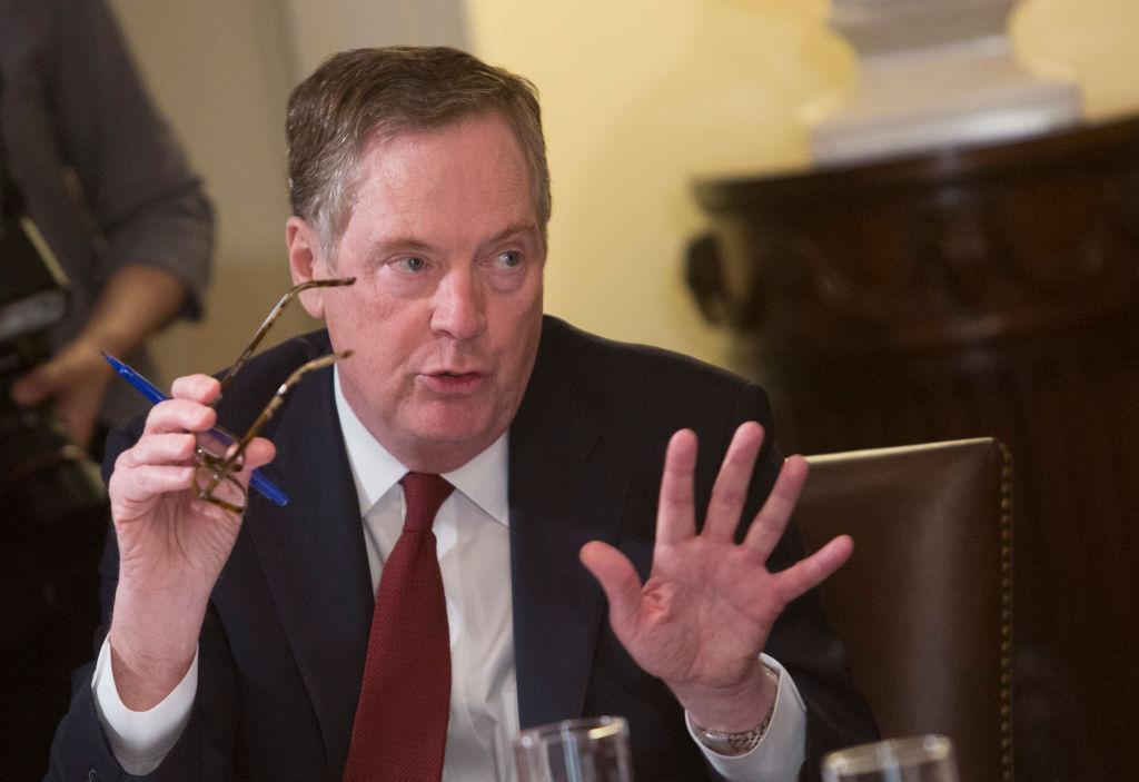 Robert Lighthizer speaks during a meeting on trade held by President Donald Trump with governors and members of Congress at the White House on April 12, 2018 in Washington, DC. (Chris Kleponis - Pool/Getty Images)