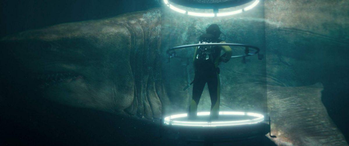 Bingbing Li and the megalodon in “The Meg.” (Kirsty Griffin/Warner Bros. Entertainment Inc./RatPac-Dune Entertainment LLC)