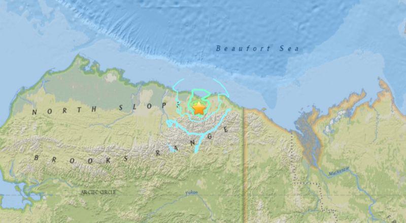 A 6.1 magnitude earthquake struck northern Alaska on Aug. 12, 2018. (USGS)