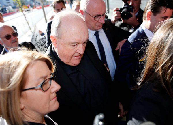 Former Australian archbishop Philip Wilson arrives at Newcastle Local Court for a post-sentence decision where he was ordered to serve his one-year sentence at home, after he was convicted of concealing child sex abuse, in Newcastle, Australia August 14, 2018. (AAP/Darren Pateman/via Reuters)