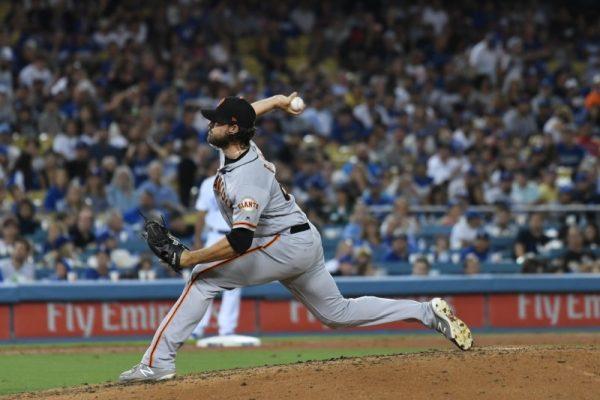San Francisco Giants relief pitcher Ray Black throws a pitch during the eighth inning against the Los Angeles Dodgers at Dodger Stadium. (Richard Mackson/USA Today Sports)