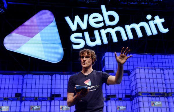 Paddy Cosgrave, founder of Web Summit, on stage at the 2014 Web Summit on Nov. 5, 2014, in Dublin, Ireland. (Stephen McCarthy/Sportsfile via Getty Images)