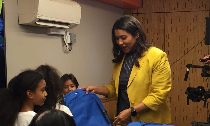 London Breed at Mayor’s Annual Backpack Giveaway