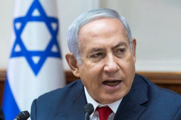 Israeli Prime Minister Benjamin Netanyahu attends the weekly cabinet meeting at his office in Jerusalem Aug. 12, 2018. (Jim Hollander /Pool via Reuters)