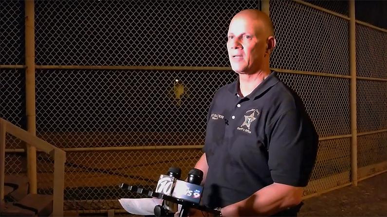 Pinellas County Sheriff Bob Gualtieri explains to the press the operation, which ended with two North Carolina fugitives in custody, Aug. 19, 2018. (Pinellas Sheriff/YouTube)