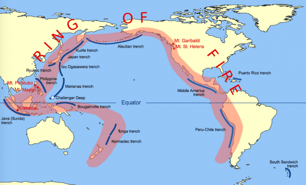 Pacific Ring of Fire (Gringer/Wikimedia Commons)