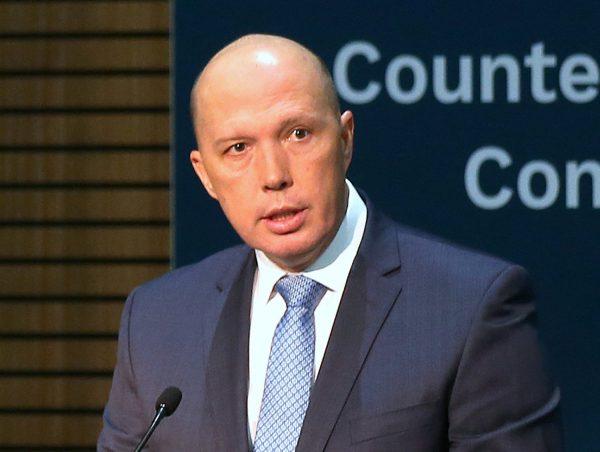 Former Home Affairs Minister Peter Dutton speaks at the opening of the Counter Terrorism Conference at being held during the one-off summit of 10-member Association of Southeast Asian Nations (ASEAN) in Sydney, Australia, March 17, 2018. (Rick Rycroft/Pool via Reuters/File photo)