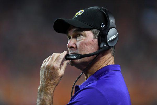 Minnesota Vikings head coach Mike Zimmer during the second half against the Denver Broncos. (Ron Chenoy/USA Today Sports)