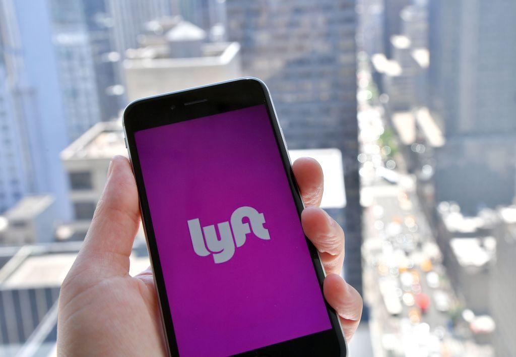 The Lyft transport application is seen on a smart phone June 29, 2018 in New York City. (Angela Weiss/AFP/Getty Images)