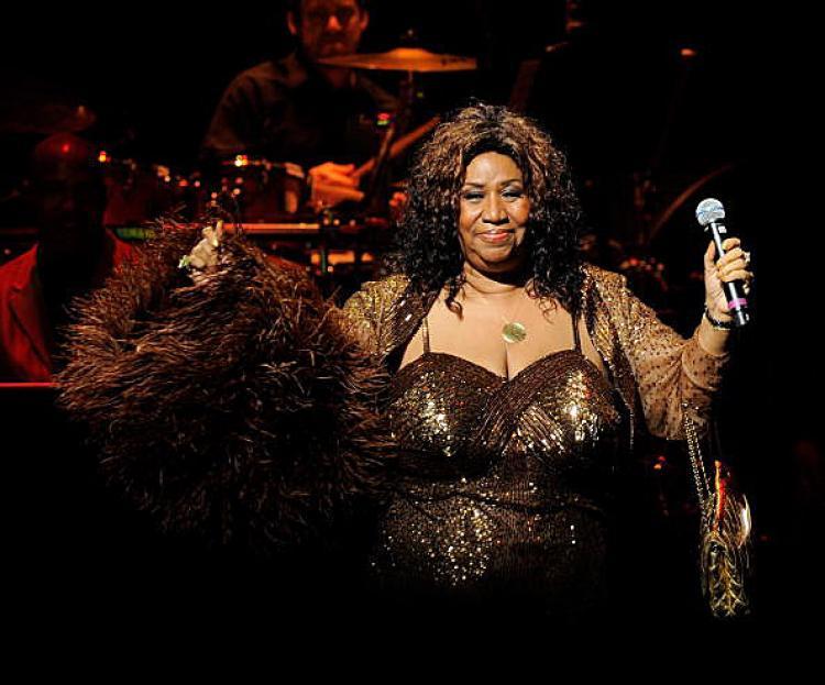 Aretha Franklin performs after she was inducted into the Apollo Legends Hall of Fame on June 14, 2010. (Jemal Countess/Getty Images)