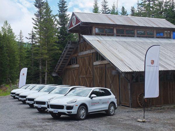 A small fleet of Cayenne S SUVs. (Benjamin Yong)