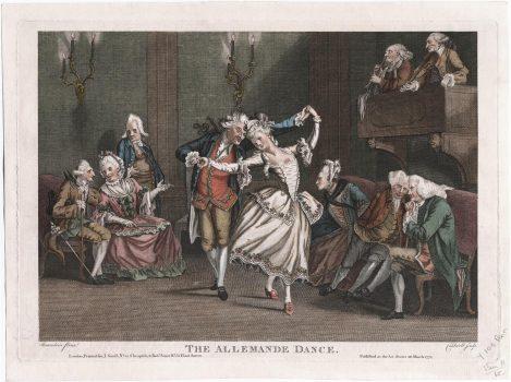 “The Allemande Dance,” a print by James Caldwell. Lewis Walpole Library. (Public Domain)