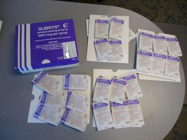 A box of the Fentanyl-based drug Subsys, made by Insys Therapeutics Inc, is seen in an undated photograph provided by the U.S. Attorney’s Office for the Southern District of Alabama. (U.S. Attorney’s Office for the Southern District of Alabama/Handout via Reuters)