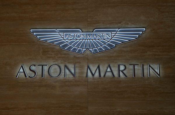 An Aston Martin logo is pictured during the 88th Geneva International Motor Show in Geneva, Switzerland, Mar. 6, 2018. (Reuters/Denis Balibouse)