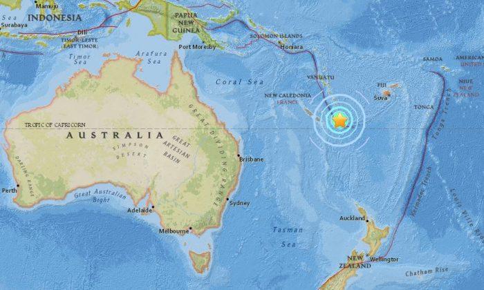 Quake Measuring Magnitude 7.1 Strikes Near New Caledonia in South Pacific