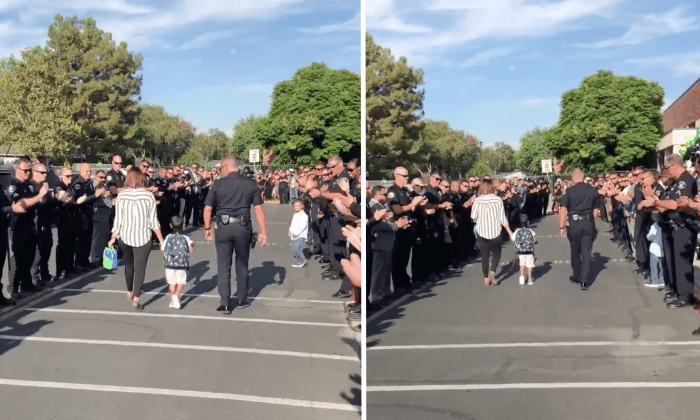 Son of Killed Police Officer Gets Welcome at First Day of Kindergarten