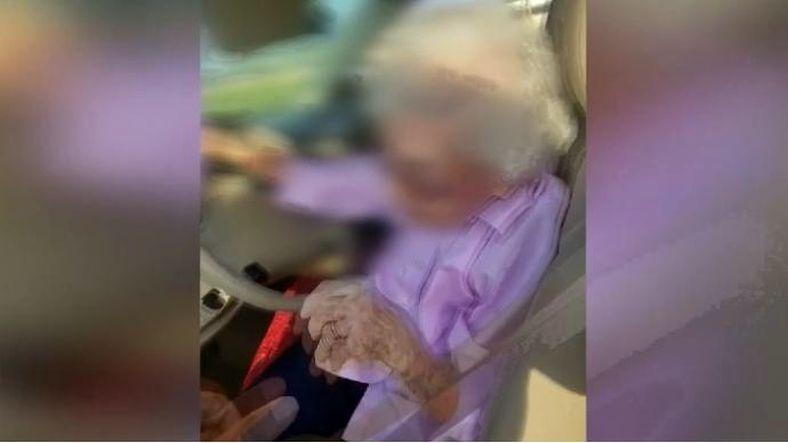 An elderly Texas woman was spotted driving the wrong way on a highway before she was helped by a Good Samaritan. (Thomas Prado via Storyful screenshot)