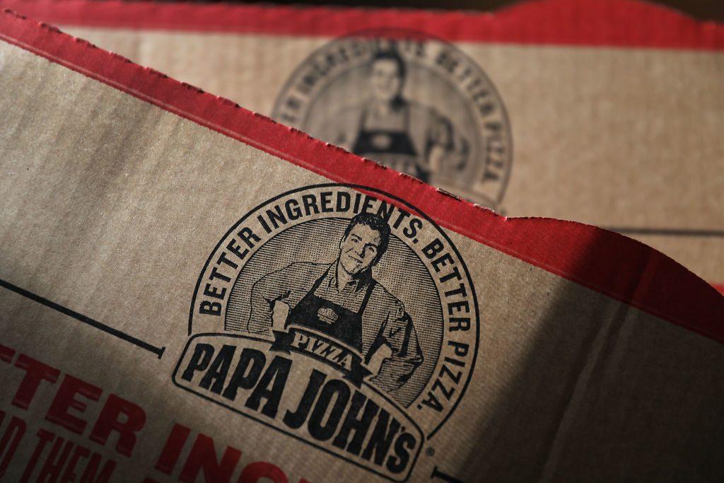 A Papa John's pizza box in Miami, Florida on July 11, 2018. (Joe Raedle/Getty Images)