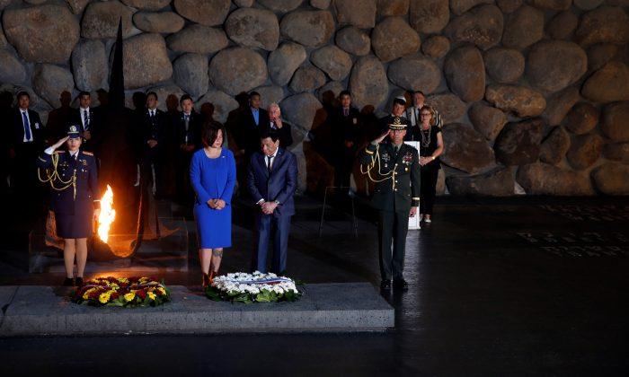 Philippines’ Duterte Says ‘Never Again’ at Israel’s Holocaust Memorial