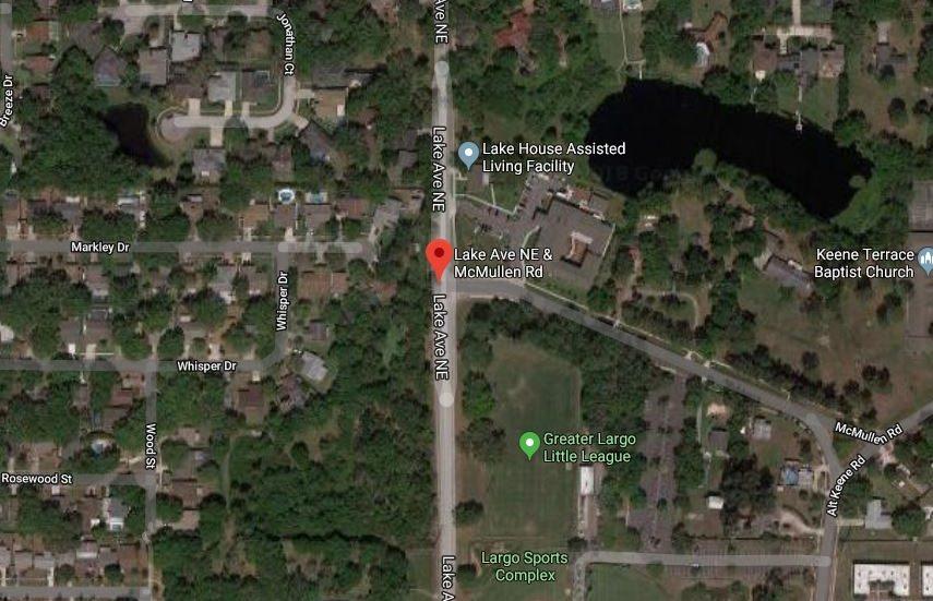 The area where the Largo Police Department found Jordan Belliveau's body, taken in 2018. (Screenshot/Google Maps)