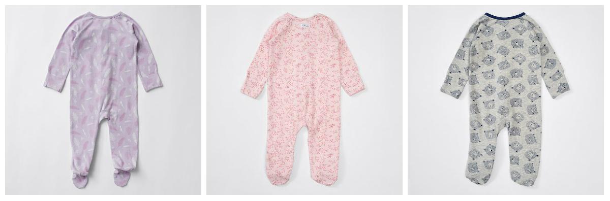 (L)Feather Purple Coverall, Floral Pink Coverall, (R)Bear Grey Coverall , Aug. 4, 2018. (Target Australia)