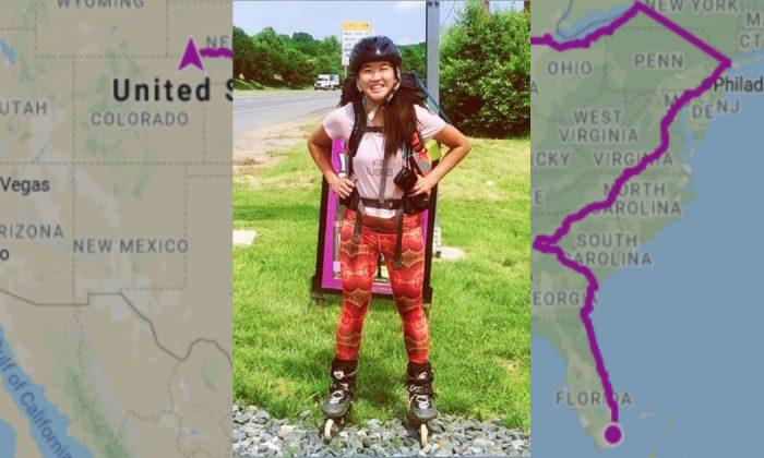 Rollerblading Across the US Without Even a Dollar on Her, Girl Has the Utmost Faith in Humanity