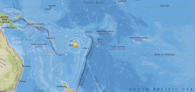 A 7.8-magnitude earthquake struck near Fiji on Sep. 6, according to the U.S. Geological Survey (USGS).