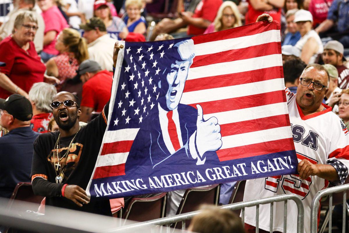 Attendees at President Donald Trump’s Make America Great Again rally in Billings, Mont., Sept. 6, 2018. (Charlotte Cuthbertson/The Epoch Times)