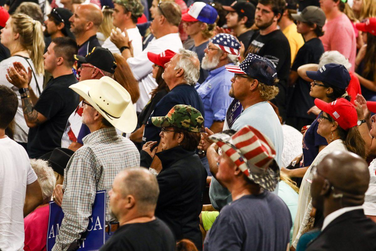 Attendees at President Donald Trump’s Make America Great Again rally in Billings, Mont., Sept. 6, 2018. (Charlotte Cuthbertson/The Epoch Times)