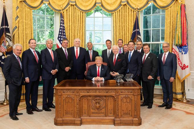 President Donald Trump meets with the United States Travel Association Chief Executive Officers in the Oval Office of the White House in Washington on Sept. 4, 2018. (White House Photo by Joyce N. Boghosian)