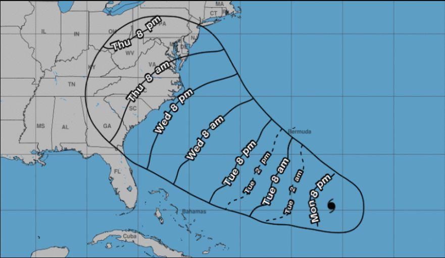 In its 5 p.m. Sept 10 update, the NHC said Florence is 1,170 miles east-southeast of Cape Fear in North Carolina, moving west-northwest at 13 mph. (NHC