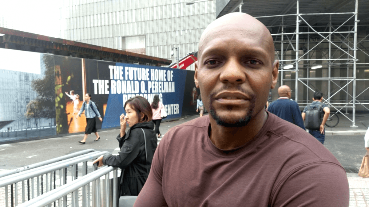 William Watson from Brooklyn visits the 9/11 memorial Sept. 11, 2018. (The Epoch Times)