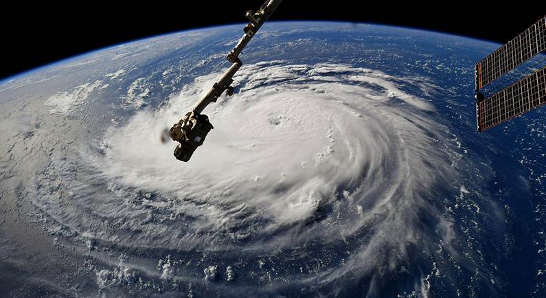 Cameras on the International Space Station captured views of Hurricane Florence. (NASA)