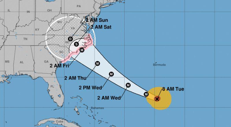 The U.S. National Hurricane Center (NHC) began sending out coastal advisories for Hurricane Florence at 8 a.m. on Sept. 11. (NHC/NOAA)