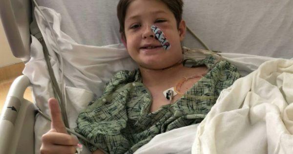 Xavier Cunningham recovering in a hospital bed in Kansas, Sept. 10, 2018. (Screenshot/Fox)
