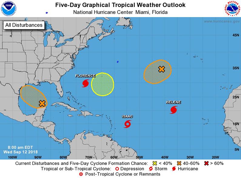 The National Hurricane Center says a storm system off the Yucatan peninsula could hit Texas with hard rain before the weekend. (National Hurricane Center)
