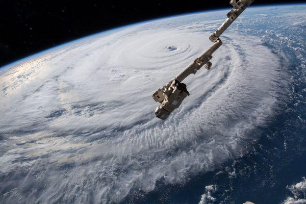 A view of Hurricane Florence is shown churning in the Atlantic Ocean in a west, north-westerly direction heading for the eastern coastline of the United States, taken by cameras outside the International Space Station, Sept. 12, 2018. (NASA/Handout via Reuters)
