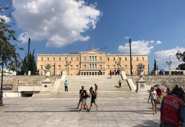 The Greek Parliament in Athens on Sept. 7, 2018. (Aris Apostolopoulos/Special to The Epoch Times)