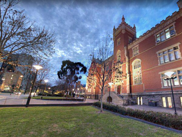 An entrance of the University of Adelaide was taken on Aug. 2018. (Screenshot/Google Maps)