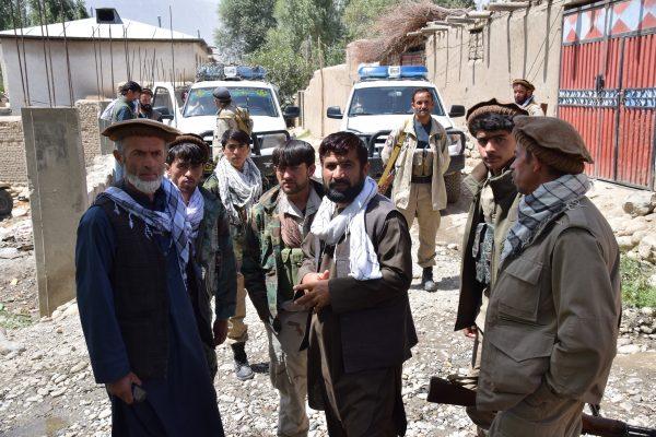 Members of the Afghan Local Police from Badakhshan’s district of Warduj on Aug. 25, 2018. Since their district fell to the Taliban in October 2015, they are living in and fighting from exile in neighbouring Bahorak. (Franz J. Marty/Special to The Epoch Times)