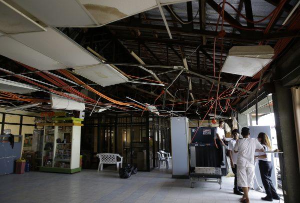 Tuguegarao's airport damaged due to strong winds in Cagayan province, northeastern Philippines on Sept. 16, 2018. (Photo by Aaron Favila/AP)