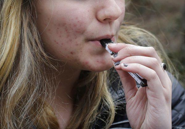 Mass. A school-based survey shows nearly 1 in 11 U.S. students have used marijuana in electronic cigarettes, heightening concern about the new popularity of vaping among teens. E-cigarettes typically contain nicotine, but results published on Sept. 17 (Steven Senne/AP Photo)