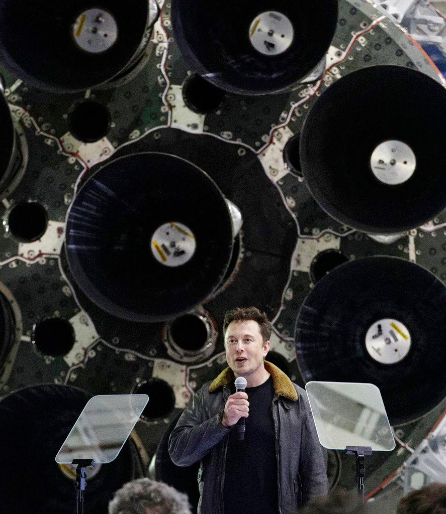 SpaceX founder and chief executive Elon Musk speaks at an event to announce the name of the person who would be the first private passenger on a trip around the moon, Sept. 17, 2018, in Hawthorne, Calif. (By Chris Carlson/AP Photo)