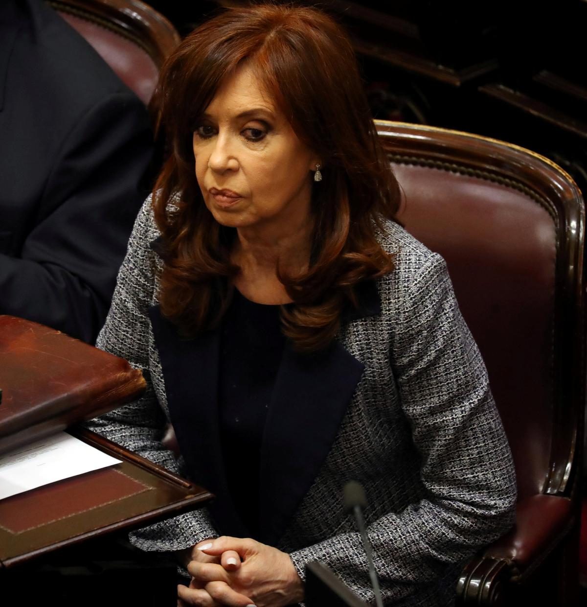Former Argentine President and senator Cristina Fernandez de Kirchner attends a session at the Senate in Buenos Aires, Argentina August 22, 2018. (By Marcos Brindicci/Reuters)
