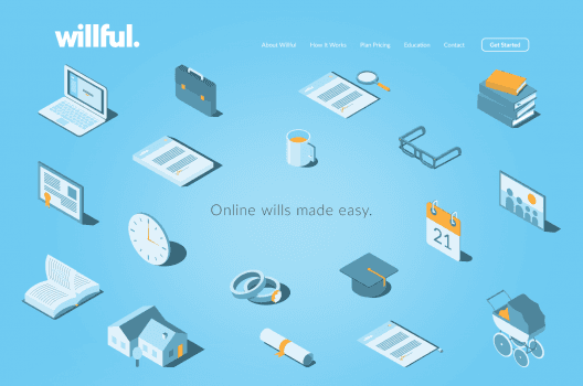 Willful’s landing page (Courtesy Willful)