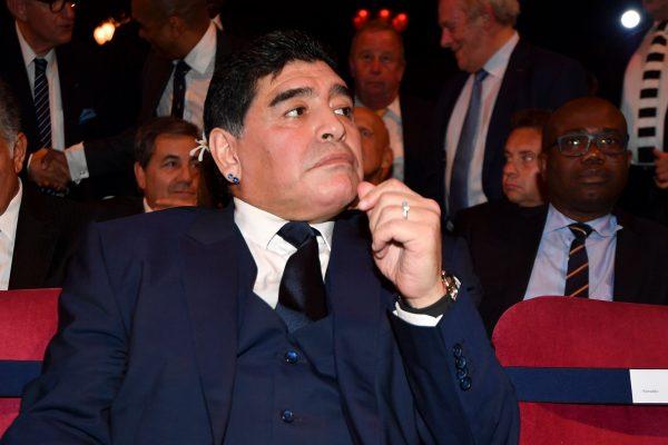 Former Argentinian soccer player Diego Maradona at The Best FIFA Football Awards ceremony, on Oct. 23, 2017 in London. (Ben Stansall/AFP/Getty Images)