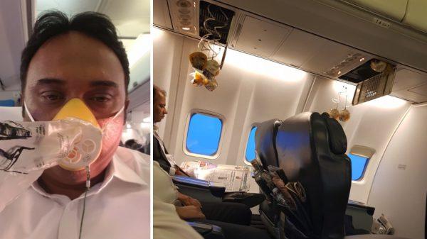 A Jet Airways flight made an emergency return to airport after pilots 'forgot' to activate a cabin pressure switch and passengers complained of nose and ear bleeds, on Sept. 20, 2018. (Satish Nair via Storyful)