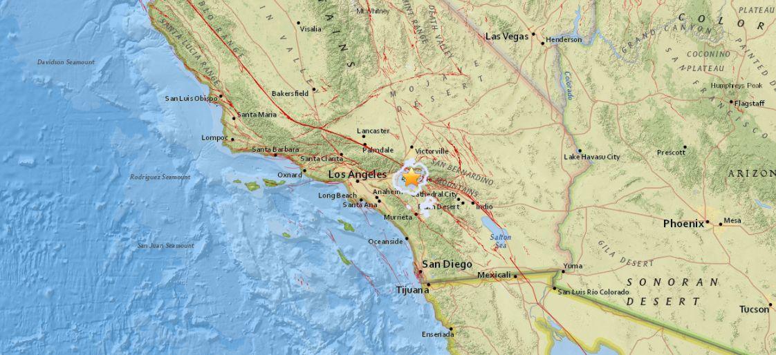 An earthquake hit San Bernardino, California, on Sept. 20. (US Geological Survey)