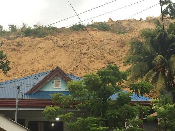 Erosion on the side of a hill is seen after a landslide in Cebu, Philippines, on Sept. 20, 2018, in this picture obtained from social media. (Vhann Quisido/via Reuters)